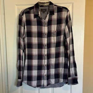 Wallin & Bros men’s plaid long sleeve button down flannel shirt size medium